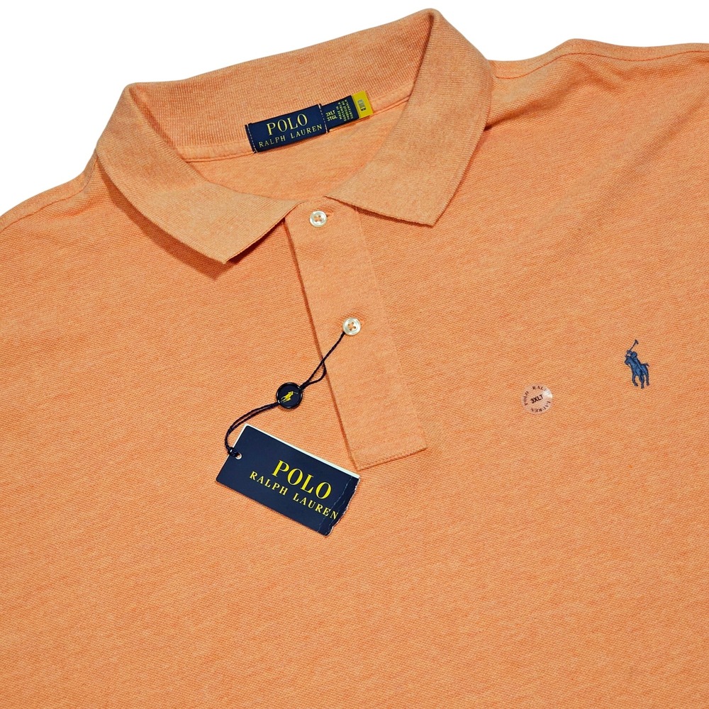 Polo Ralph Lauren Polo Mens 3XLT Orange Short Sleeve Pony Logo Preppy Classic